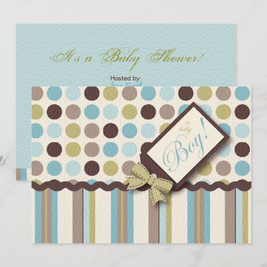 Es ist ein Junge! Einladung (Vorne/Hinten)