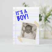 Es ist ein Junge Einladung (Stehend Vorderseite)