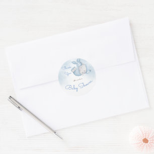 Es ist ein Junge Elefant Baby Junge Shower blau Runder Aufkleber