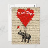 Es ist ein Junge Elefanten und Liebe Herz Postkarte (Vorne/Hinten)