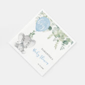 Es ist ein Junge Elefantenballons Babydusche Grünp Serviette (Ecke)