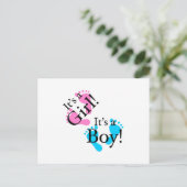 Es ist ein Junge Es ist ein Mädchen - Neugeborenes Ankündigungspostkarte (Stehend Vorderseite)