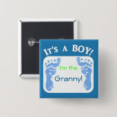 Es ist ein Junge! Fertigen Sie Ihren Babyknopf Button (Vorne & Hinten)