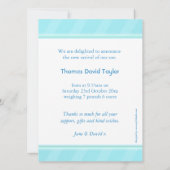 Es ist ein Junge Foto Baby Blue Aqua Ankündigung (Rückseite)