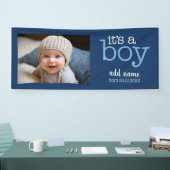 Es ist ein Junge - Foto Moderne, Whimsikale Weiße  Banner (Messe)