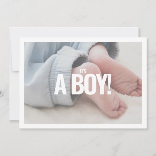 Es ist ein Junge Foto Speicher Baby-Duschkarte. Einladung (Vorderseite)