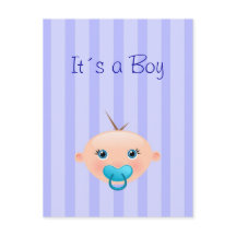 Es ist ein Junge - Geburtsankündigung Postkarte