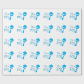 Es ist ein Junge Geschlecht zeigen Baby Dusche Blu Geschenkpapier (Flach)