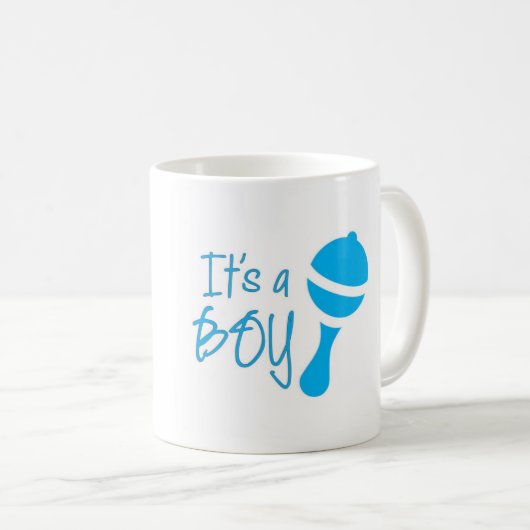 Es ist ein Junge Geschlecht zeigen Baby Dusche Blu Kaffeetasse (VorderseiteRechts)
