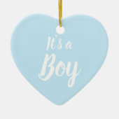 Es ist ein Junge, hellblau, Babydusche, Geschlecht Keramik Ornament (Vorne)