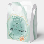 Es ist ein Junge in Mint Green Baby Dusche Geschenkschachtel (Geöffnet)