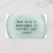 Es ist ein Junge in Mint Green und Gold Baby Regis Visitenkarte (Rückseite)