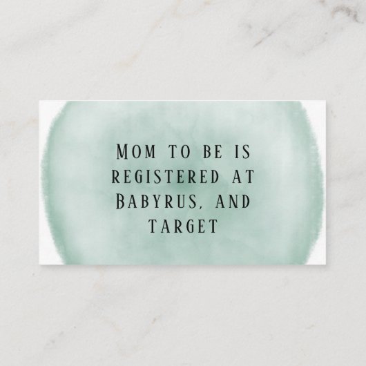 Es ist ein Junge in Mint Green und Gold Baby Regis Visitenkarte (Rückseite)