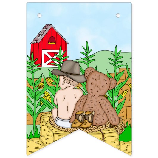 Es ist ein Junge | Kinderdusche Wimpelkette (Zweite Fahne)