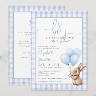 Es ist ein Junge, kleiner Hase, Baby-Shower Alles Einladung
