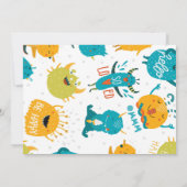 Es ist ein Junge Little Monster Baby Dusche Einlad Einladung (Rückseite)