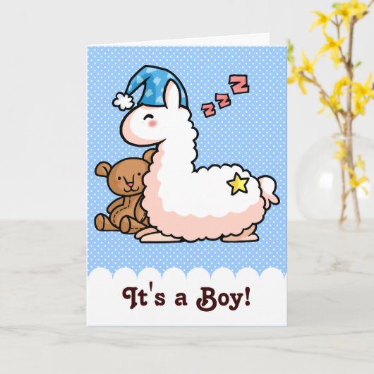 Es ist ein Junge Llama! Karte (Gelbe Blume)