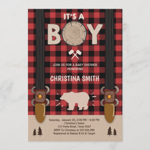 Es ist ein Junge Lumberjack Baby Duschvorrichtung  Einladung