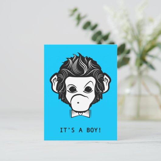 Es ist ein Junge! Mistkeraffe Postkarte (Stehend Vorderseite)