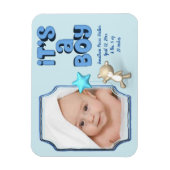 Es ist ein Junge mit Foto, Informationen und Baby- Magnet (Vertikal)