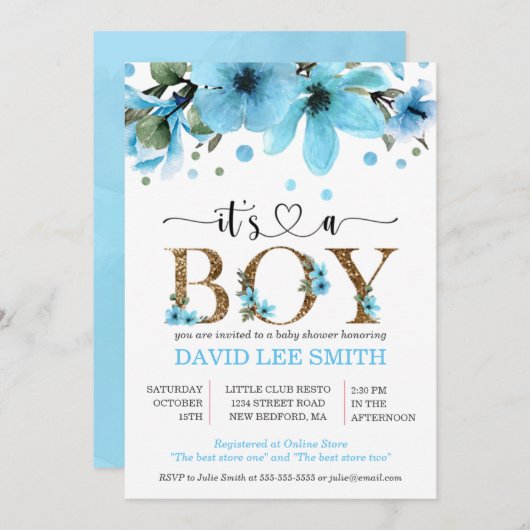 Es ist ein Junge mit hellblauen und goldenen Aquar (Vorne/Hinten)