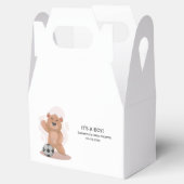 Es ist ein Junge mit niedlicher blauer Babydusche Geschenkschachtel (Geöffnet)