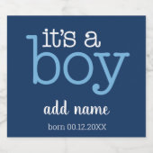 Es ist ein Junge - modern, whimsical Navy & White Bierflaschenetikett (Einzelnes Label)