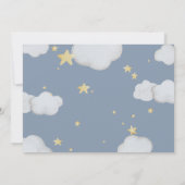 Es ist ein Junge! Moon & Stars Baby Mobile Kinderz Einladung (Rückseite)