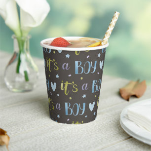 Es ist ein Junge Neue Baby-Papiertasse Pappbecher