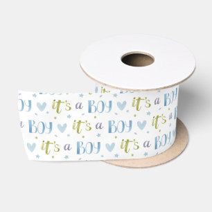Es ist ein Junge neues Baby-Band Satinband