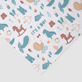 Es ist ein Junge. Niedliche Blautöschdusche Seidenpapier (Ausschnitt)