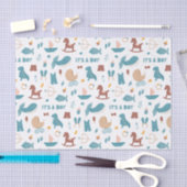 Es ist ein Junge. Niedliche Blautöschdusche Seidenpapier (Handwerk)