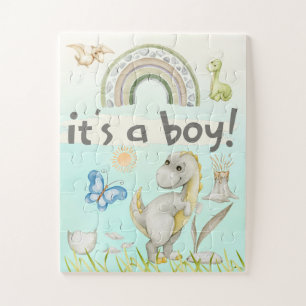 Es ist ein Junge Niedliche Dinosaurier Gender Reve Puzzle