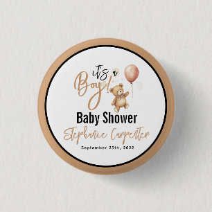 Es ist ein Junge! Niedliche Teddy Bear Baby Dusche Button