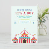 Es ist ein Junge oder ein Mädchen | Circus Baby Du Einladung (Stehend Vorderseite)