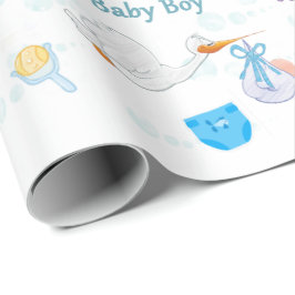 Es ist ein Junge - Personalisierte Babydusche Geschenkpapier