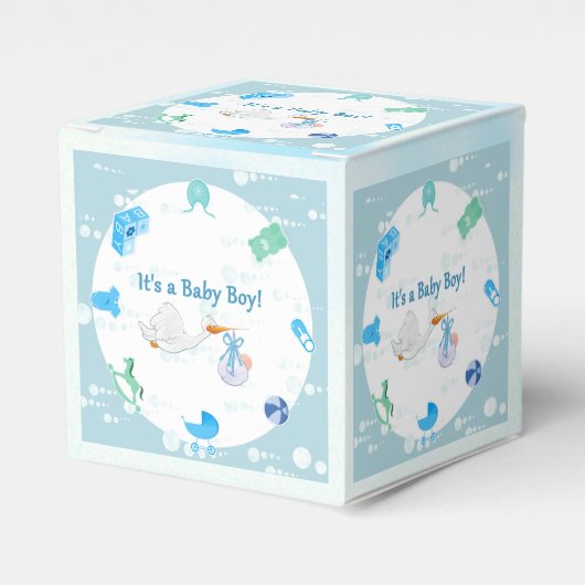 Es ist ein Junge - Personalisierte Babydusche Geschenkschachtel (Vorderseite)