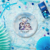Es ist ein Junge | Polar Arctic Winter Baby Show Pappteller (Party)
