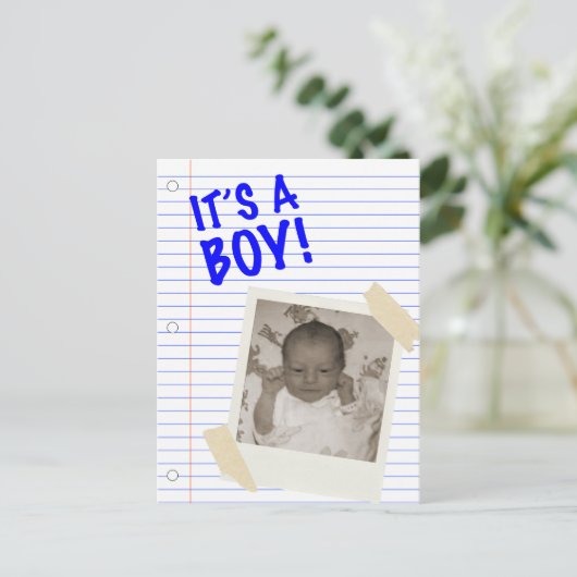 Es ist ein Junge Postkarte (Stehend Vorderseite)