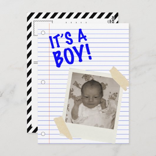 Es ist ein Junge Postkarte (Vorne/Hinten)