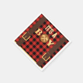 Es ist ein Junge Rustic Lumberjack Flannel Baby Du Serviette (Ecke)