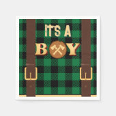 Es ist ein Junge Rustic Lumberjack Flannel Baby Du Serviette (Vorderseite)