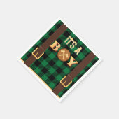 Es ist ein Junge Rustic Lumberjack Flannel Baby Du Serviette (Ecke)