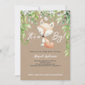 Es ist ein Junge, rustikal, Holz, Grünpflanzen, Ba Einladung (Vorderseite)