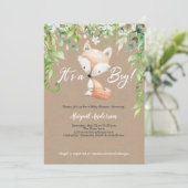 Es ist ein Junge, rustikal, Holz, Grünpflanzen, Ba Einladung (Stehend Vorderseite)