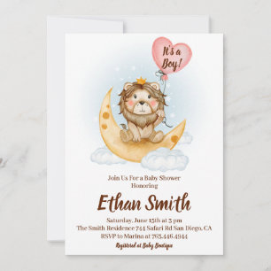 Es ist ein Junge Safari Löwe Aquarell Baby Shower Einladung