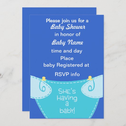 Es ist ein Junge: Save the Date eine Baby-Dusche-E (Vorne/Hinten)