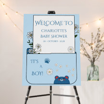 Es ist ein Junge! Süßer Bär & Gänseblümchen Baby S