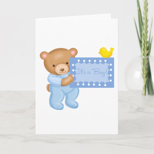 Es ist ein Junge - Teddybär Ankündigung (Vorderseite)