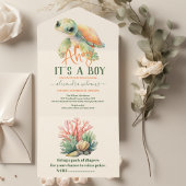 Es ist ein Junge unter der Meerwasserdusche All In One Einladung